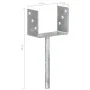Fence anchors 6 pcs silver galvanized steel 14x6x30 cm by vidaXL, Spikes for anchoring in the ground - Ref: Foro24-145322, Pr...