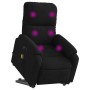 Sillón masaje eléctrico reclinable elevable tela negro