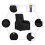 Sillón masaje eléctrico reclinable elevable tela negro