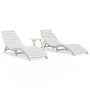 Sonnenliegen mit Tisch 2 Stück aus massivem weißem Akazienholz von vidaXL, Liegen - Ref: Foro24-3155471, Preis: 339,09 €, Rab...