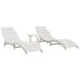 Sonnenliegen mit Tisch 2 Stück aus massivem weißem Akazienholz von vidaXL, Liegen - Ref: Foro24-3155471, Preis: 339,09 €, Rab...