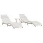 Sun loungers with table 2 pcs solid white acacia wood by vidaXL, Loungers - Ref: Foro24-3155471, Price: 351,94 €, Discount: %