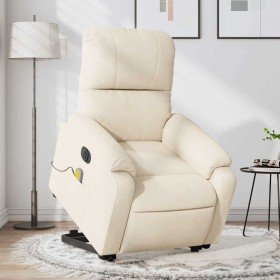 Sillón masaje eléctrico reclinable elevable tela beige