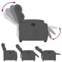 Sillón reclinable eléctrico de tela gris oscuro