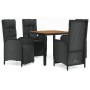 5-teiliges Gartenmöbel-Set mit schwarzen synthetischen Rattankissen von vidaXL, Gartensets - Ref: Foro24-3185075, Preis: 595,...
