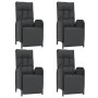 5-teiliges Gartenmöbel-Set mit schwarzen synthetischen Rattankissen von vidaXL, Gartensets - Ref: Foro24-3185075, Preis: 595,...
