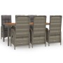 Garden dining set 7 pieces and gray synthetic rattan cushions by vidaXL, Garden sets - Ref: Foro24-3185042, Price: 931,47 €, ...