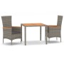 3-piece garden dining set with gray synthetic rattan cushions by vidaXL, Garden sets - Ref: Foro24-3157534, Price: 242,76 €, ...