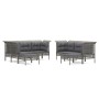 9-teiliges Gartenmöbel-Set und graue synthetische Rattankissen von vidaXL, Gartensets - Ref: Foro24-3187573, Preis: 560,81 €,...