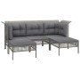 9-teiliges Gartenmöbel-Set und graue synthetische Rattankissen von vidaXL, Gartensets - Ref: Foro24-3187573, Preis: 560,81 €,...