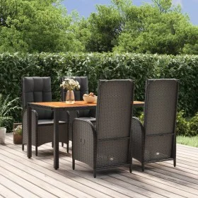 5-piece garden furniture set with black synthetic rattan cushions by vidaXL, Garden sets - Ref: Foro24-3185070, Price: 735,49...