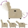 Sillón reclinable eléctrico de tela crema