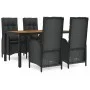 5-piece garden furniture set with black synthetic rattan cushions by vidaXL, Garden sets - Ref: Foro24-3185070, Price: 654,31...