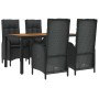 5-piece garden furniture set with black synthetic rattan cushions by vidaXL, Garden sets - Ref: Foro24-3185070, Price: 621,09...
