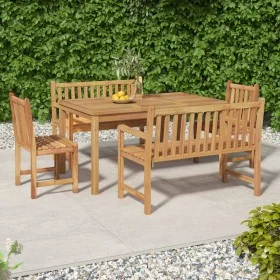 5-piece solid teak wood garden dining set by vidaXL, Garden sets - Ref: Foro24-3157155, Price: 791,91 €, Discount: %
