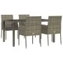5-piece garden dining set with gray synthetic rattan cushions by vidaXL, Garden sets - Ref: Foro24-3185007, Price: 362,06 €, ...