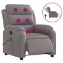 Sillón reclinable de masaje eléctrico tela gris taupe