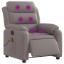 Sillón reclinable de masaje eléctrico tela gris taupe