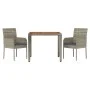 3-piece garden dining set with gray synthetic rattan cushions by vidaXL, Garden sets - Ref: Foro24-3185017, Price: 194,16 €, ...