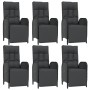 7-teiliges Garten-Essset und schwarze Kissen aus synthetischem Rattan von vidaXL, Gartensets - Ref: Foro24-3185078, Preis: 94...