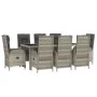 Set comedor jardín 9 pzas y cojines ratán sintético gris de vidaXL, Conjuntos de jardín - Ref: Foro24-3185037, Precio: 1,00 €...