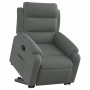 Sillón reclinable elevable de tela gris oscuro