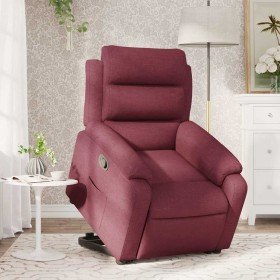 Sillón reclinable elevable tela rojo tinto Sillón reclinable elevable tela rojo tinto