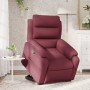 Sillón reclinable elevable tela rojo tinto