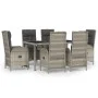 Garden dining set 7 pieces and gray synthetic rattan cushions by vidaXL, Garden sets - Ref: Foro24-3185036, Price: 1,00 €, Di...