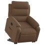 Sillón reclinable elevable de tela marrón