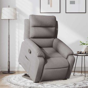 Sillón reclinable elevable tela gris taupe en Sillones | Comprar online en Foro24