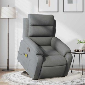 Silla de masaje reclinable de pie de tela gris oscuro Silla de masaje reclinable de pie de tela gris oscuro