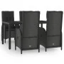 5-teiliges Gartenmöbel-Set mit schwarzen synthetischen Rattankissen von vidaXL, Gartensets - Ref: Foro24-3185055, Preis: 720,...