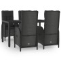 5-teiliges Gartenmöbel-Set mit schwarzen synthetischen Rattankissen von vidaXL, Gartensets - Ref: Foro24-3185055, Preis: 618,...