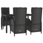 5-teiliges Gartenmöbel-Set mit schwarzen synthetischen Rattankissen von vidaXL, Gartensets - Ref: Foro24-3185055, Preis: 618,...