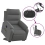Silla de masaje reclinable de pie de tela gris oscuro
