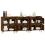 Aparadores 3 uds madera contrachapada roble ahumado 60x35x70 cm de vidaXL, Aparadores - Ref: Foro24-3185772, Precio: 168,72 €...