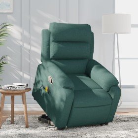 Silla de masaje reclinable de pie de tela verde oscura Silla de masaje reclinable de pie de tela verde oscura