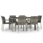 Garden dining set 7 pieces and gray synthetic rattan cushions by vidaXL, Garden sets - Ref: Foro24-3157960, Price: 515,18 €, ...