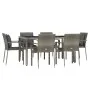 Garden dining set 7 pieces and gray synthetic rattan cushions by vidaXL, Garden sets - Ref: Foro24-3157960, Price: 515,18 €, ...