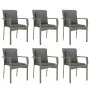 Garden dining set 7 pieces and gray synthetic rattan cushions by vidaXL, Garden sets - Ref: Foro24-3157960, Price: 515,18 €, ...