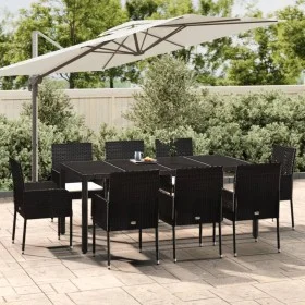 9-piece garden dining set and black synthetic rattan cushions by vidaXL, Garden sets - Ref: Foro24-3185004, Price: 676,73 €, ...