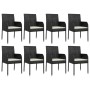 9-piece garden dining set and black synthetic rattan cushions by vidaXL, Garden sets - Ref: Foro24-3185004, Price: 601,04 €, ...