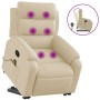 Silla de masaje reclinable de pie de tela color crema