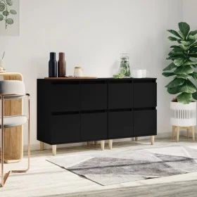 Sideboards 2 Stück schwarzes Sperrholz 60x35x70 cm von vidaXL, Sideboards - Ref: Foro24-3185752, Preis: 144,40 €, Rabatt: %