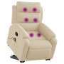 Silla de masaje reclinable de pie de tela color crema