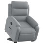 Sillón eléctrico reclinable elevable de tela gris claro
