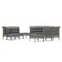11-teiliges Gartenmöbel-Set und graue synthetische Rattankissen von vidaXL, Gartensets - Ref: Foro24-3187576, Preis: 610,66 €...