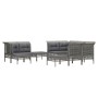 11-teiliges Gartenmöbel-Set und graue synthetische Rattankissen von vidaXL, Gartensets - Ref: Foro24-3187576, Preis: 610,66 €...