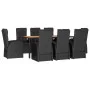 9-piece garden dining set and black synthetic rattan cushions by vidaXL, Garden sets - Ref: Foro24-3157604, Price: 1,00 €, Di...